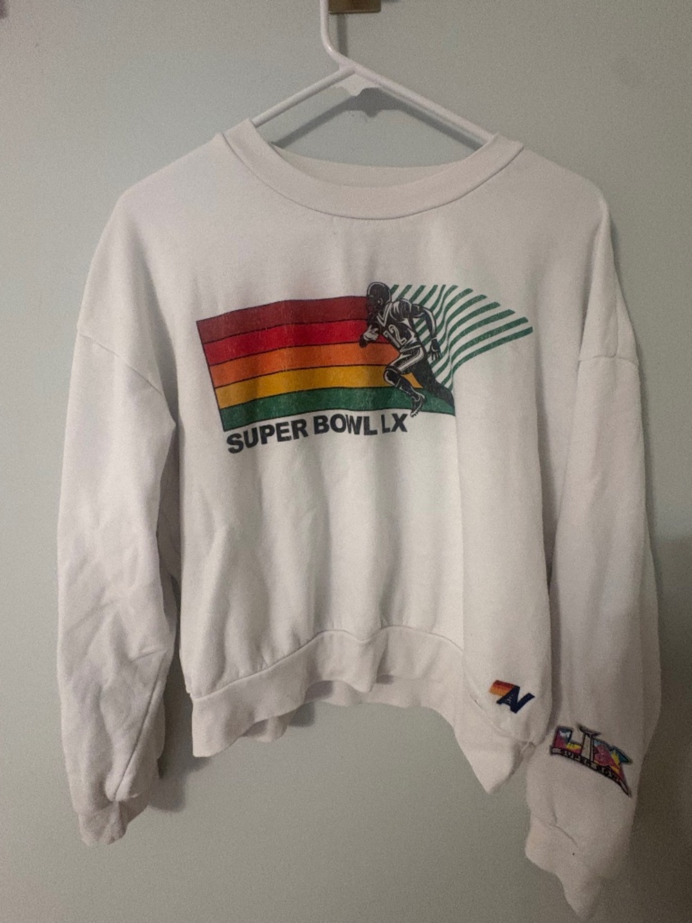 Aviator Nation Super Bowl LX Rainbow Crewneck Sweatshirt XS NFL